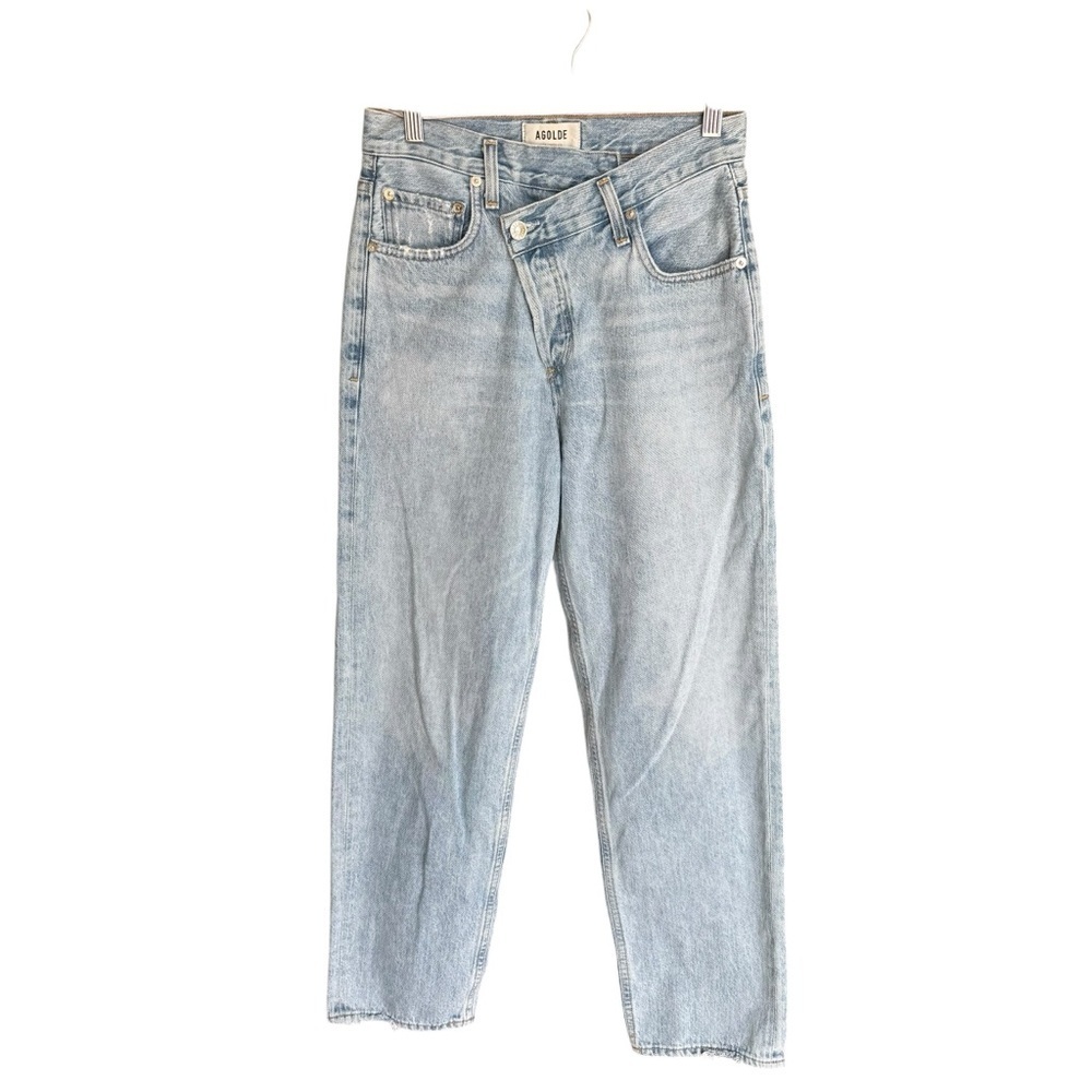 AGOLDE - Criss Cross Upsized Jeans Suburbia Light Wash Sz 23 - Picture 2 of 9